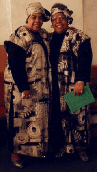 Twin sisters Loyce and Joyce